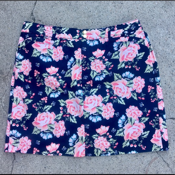 Charter Club Dresses & Skirts - Charter Club Rose Print Cotton Mini Skirt Sz XL